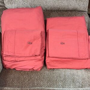 Lacoste Coral Pink Sheet Set